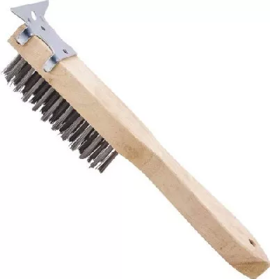Wire Brush- With Scraper- Steel- 4 x 11 Rows