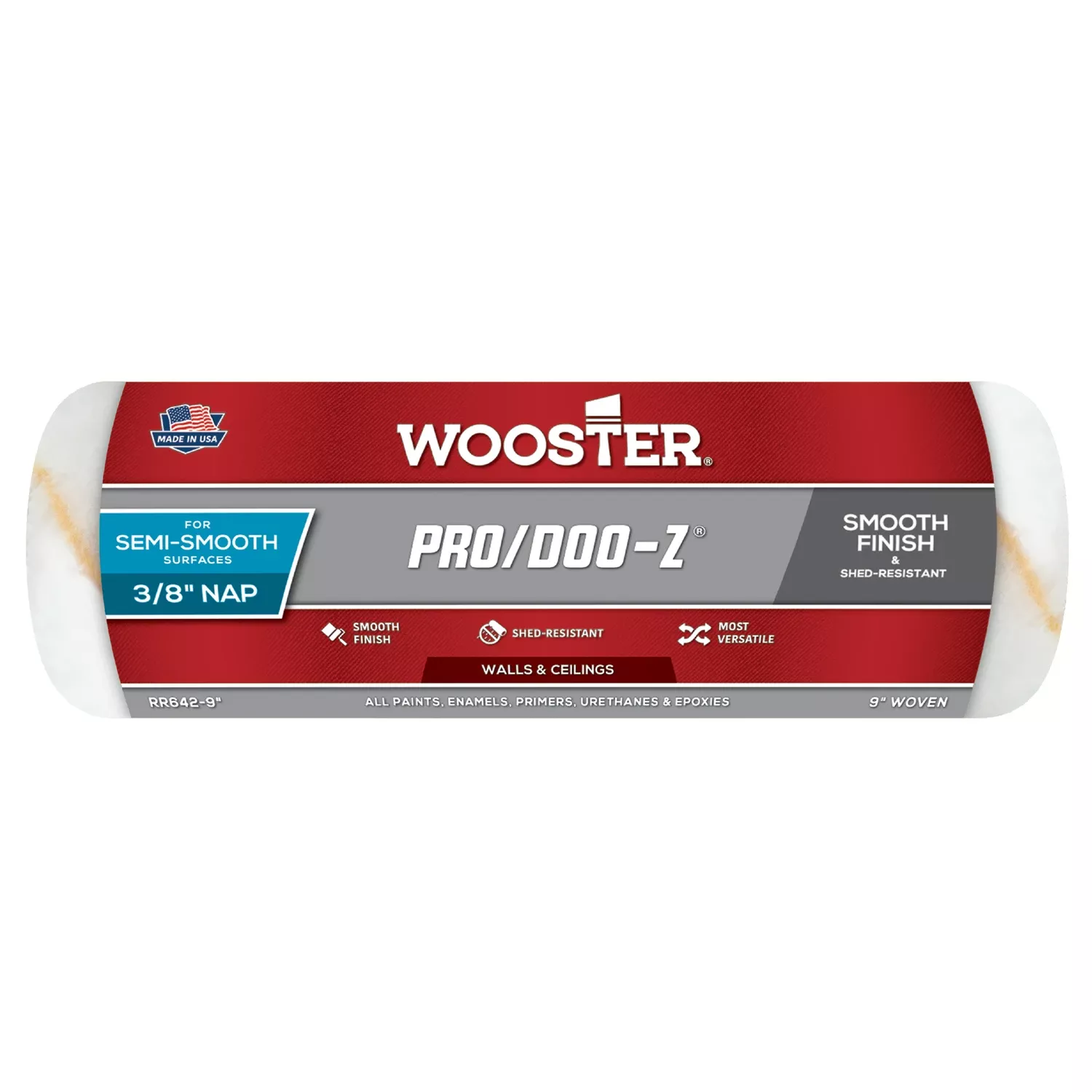 Wooster Pro/doo-z Woven Fabric 9 In. W X 3/8 In. Paint Roller Cover 1 Pk