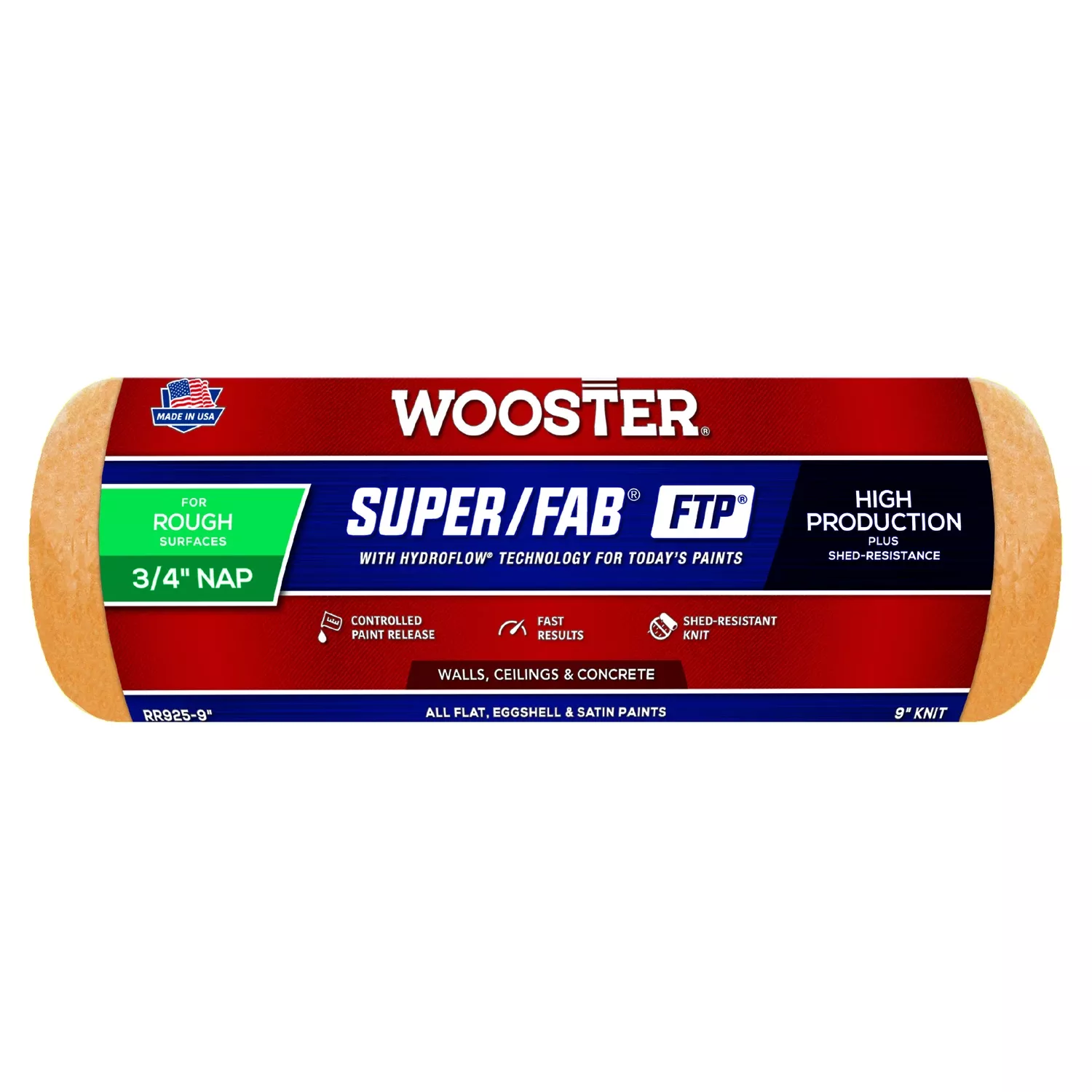 Wooster Super/fab Ftp Synthetic Blend 9 In. W X 3/4 In. Regular Paint Roller Cover 1 Pk