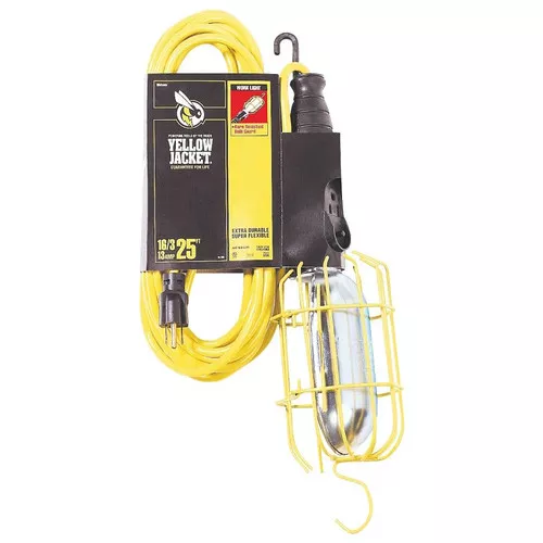 Work Light- 16/3- 25′- With Grounded Outlet & Swich
