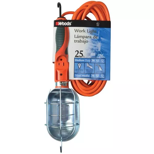 Work Light- 16/3- 25′- With Grounded Outlet & Switch