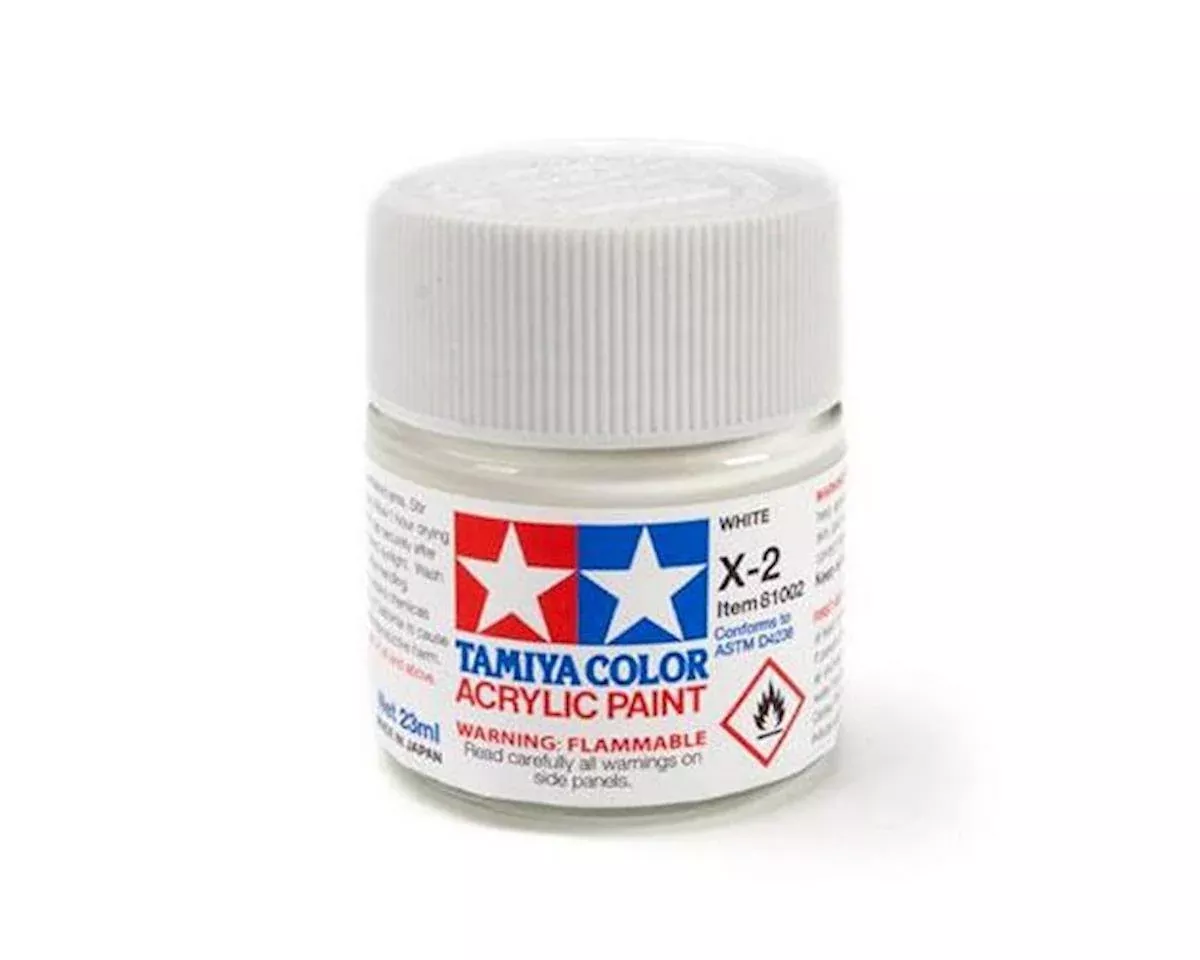 X-2 Gloss White Acrylic Paint 23ml Bottle (TAM81002)
