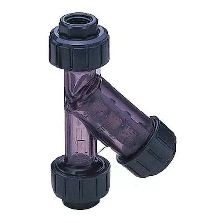 Y Strainer, 1 1/2 in Pipe, Socket/Threaded, PVC, 150 psi