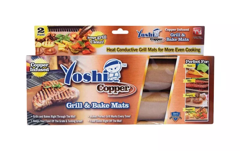 Yoshi As Seen On Tv Brown Polytetrafluoroethylene/copper Grill/bake Mat